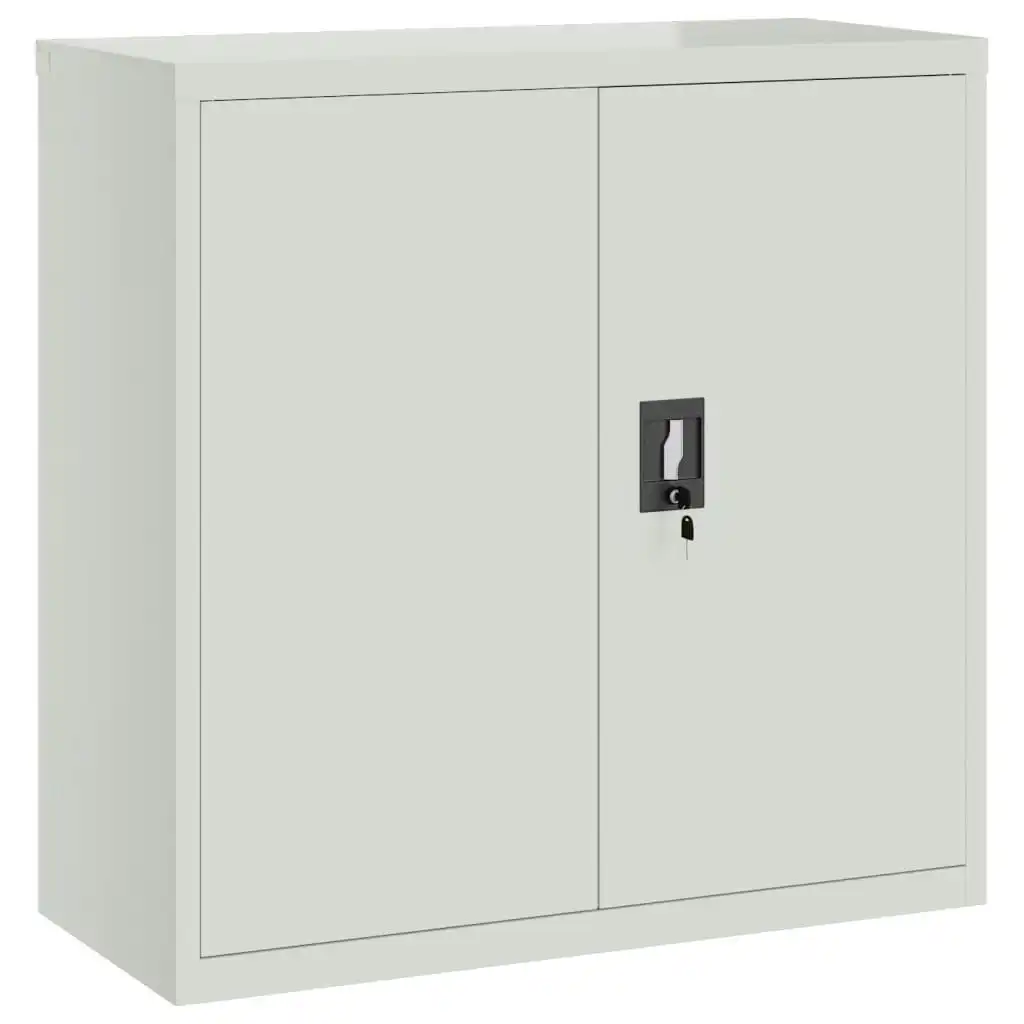 Office Cabinet with 2 Doors Grey 90 cm Steel 20114