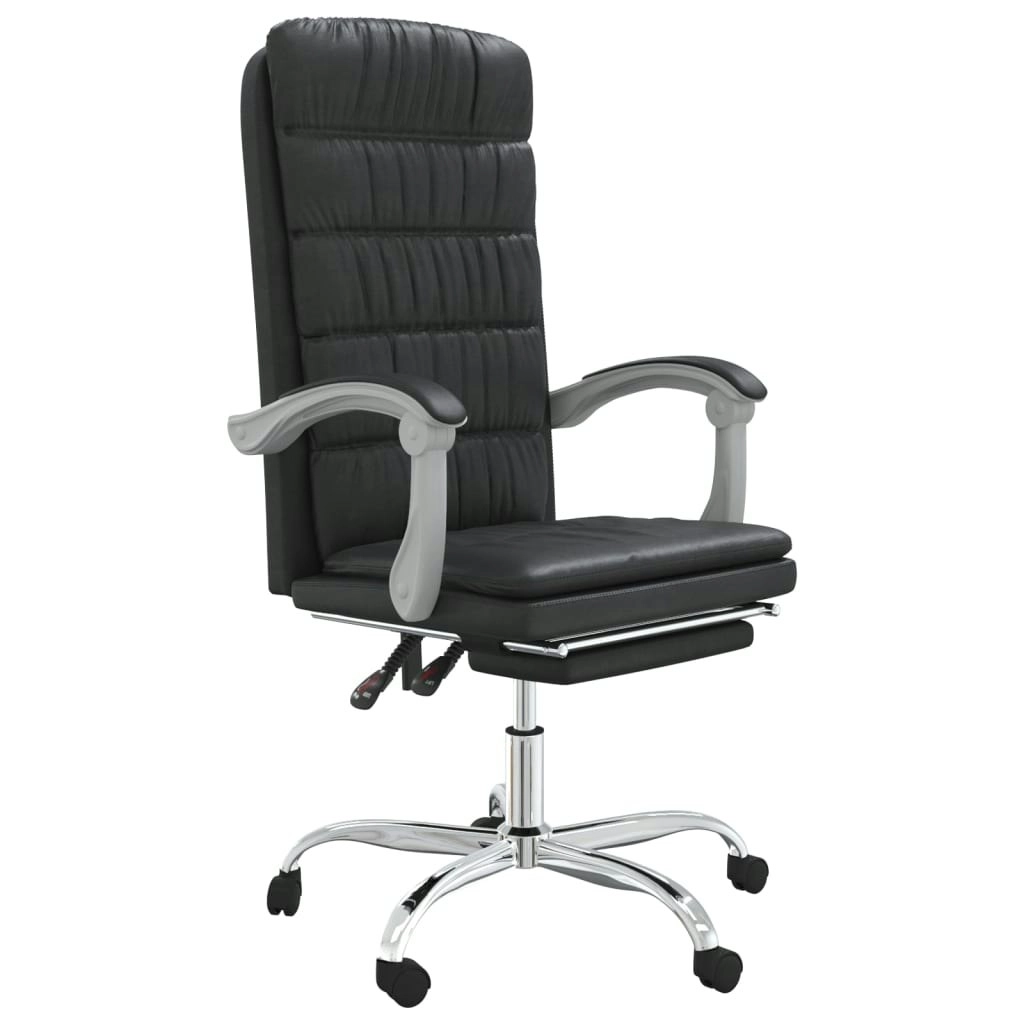 Reclining Office Chair Black Faux Leather 349653