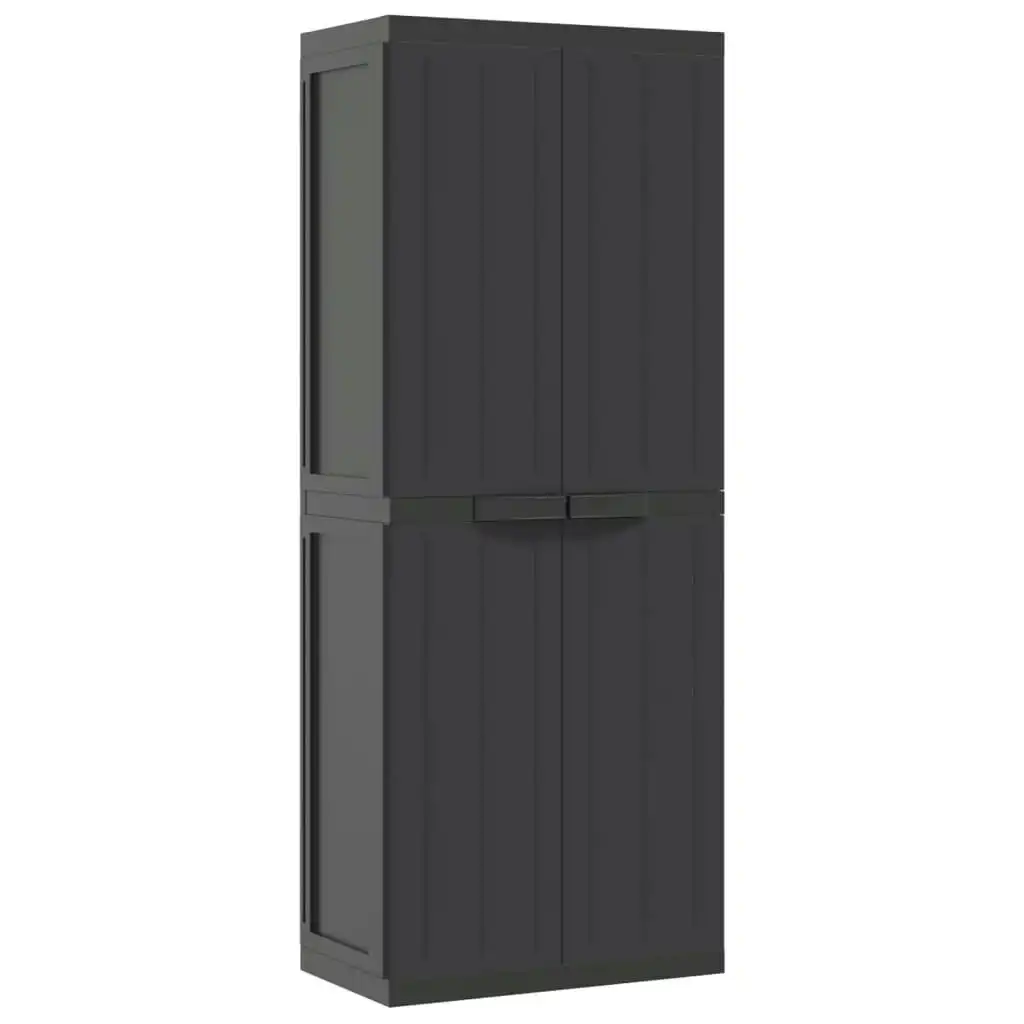 Outdoor Storage Cabinet Black 65x37x165 cm PP 364206