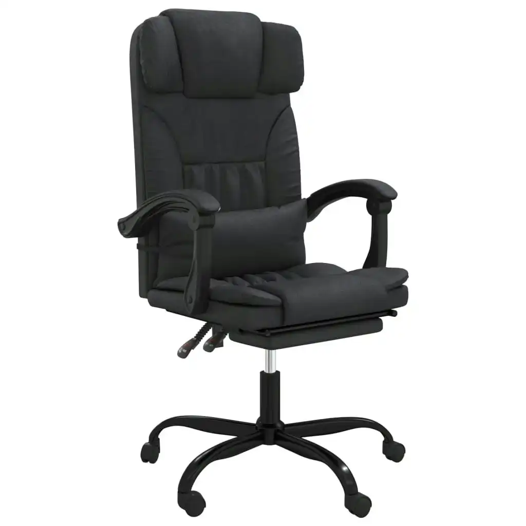 Reclining Office Chair Black Faux Leather 349733