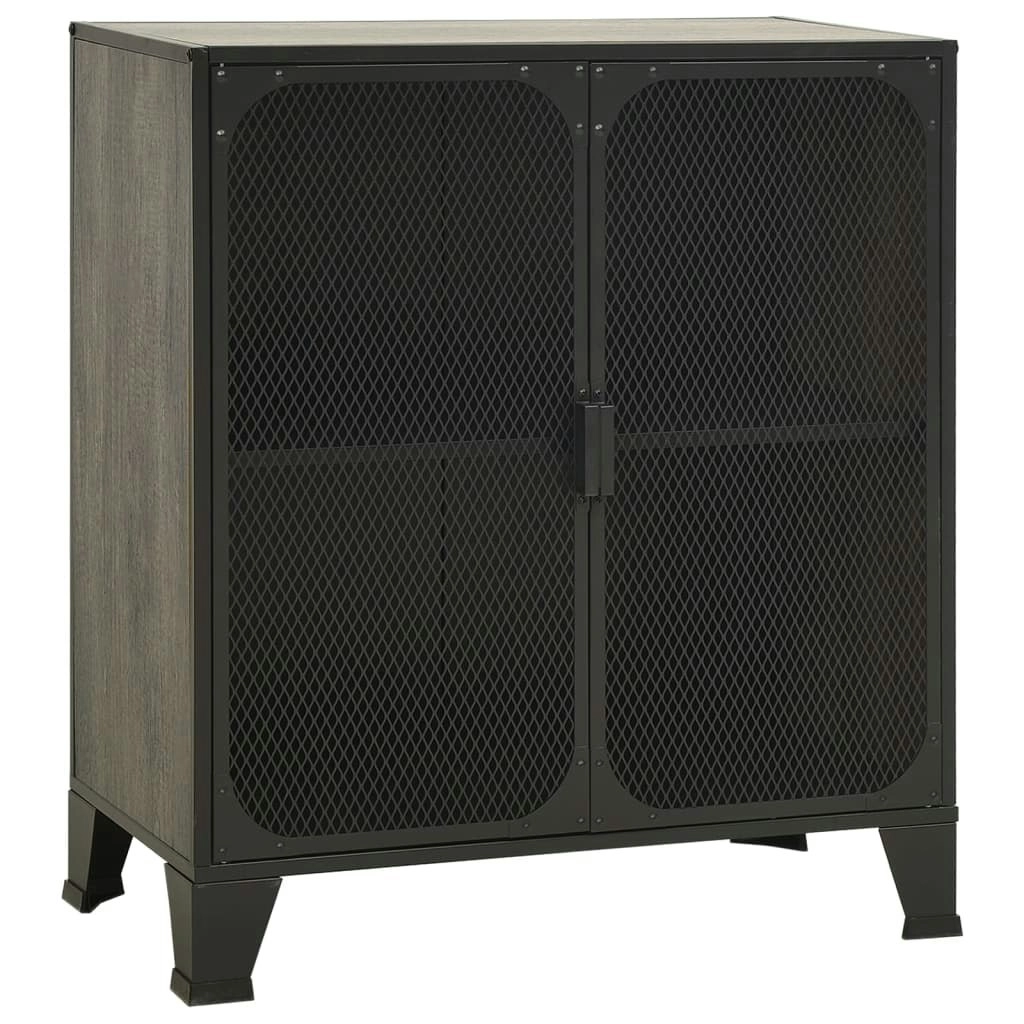 Storage Cabinet Grey 72x36x82 cm Metal and MDF 335908