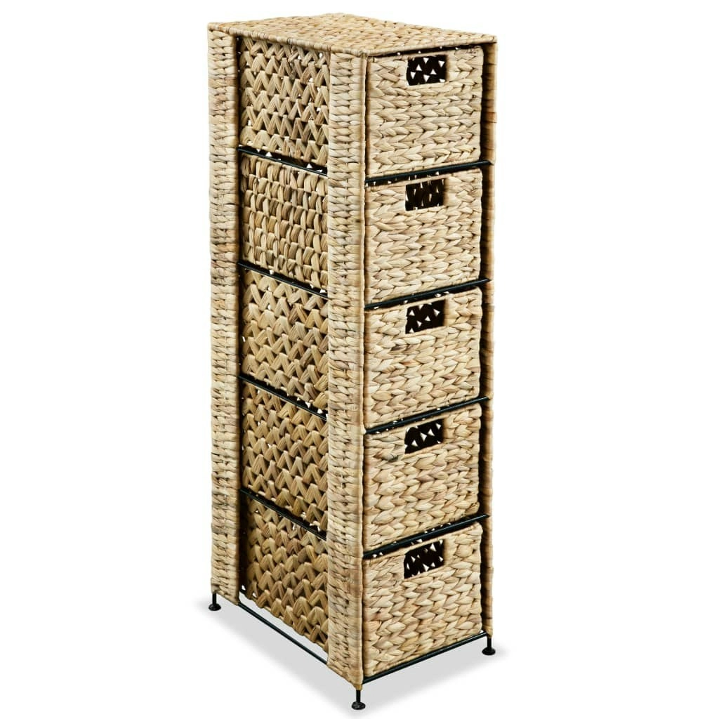 Storage Unit with 5 Baskets 25.5x37x100 cm Water Hyacinth 245492