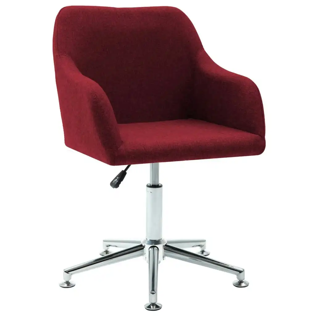 Swivel Office Chair Wine Red Fabric 278513