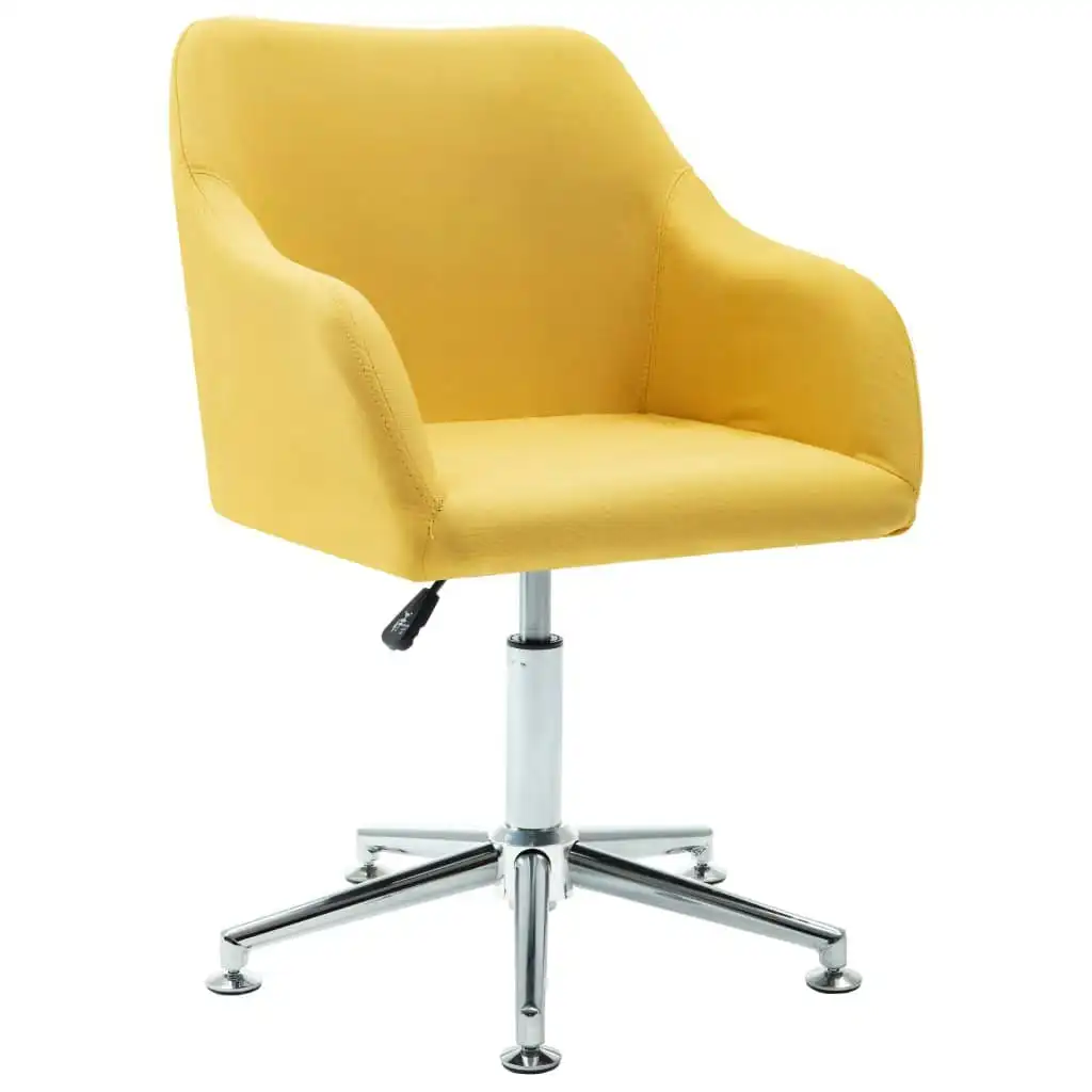 Swivel Office Chair Yellow Fabric 278512