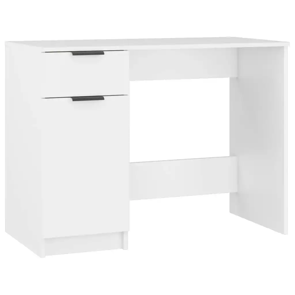 Desk White 100x50x75 cm Engineered Wood 811493