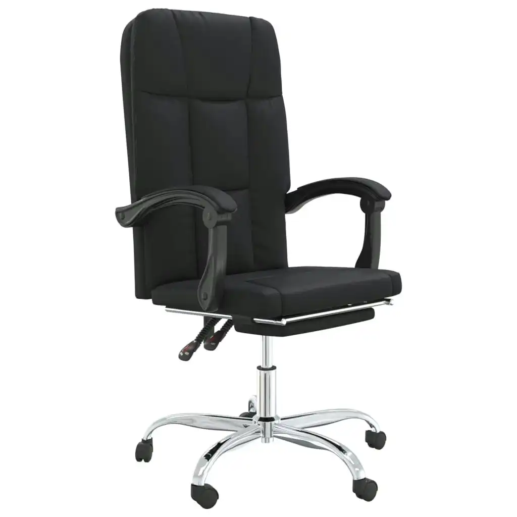 Reclining Office Chair Black Faux Leather 349639