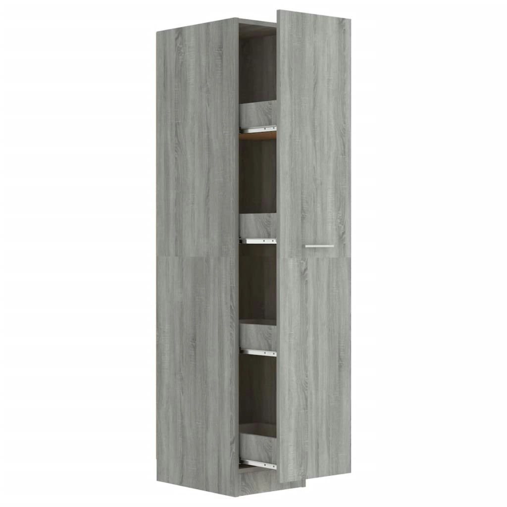 Apothecary Cabinet Grey Sonoma 30x42.5x150 cm Engineered Wood 815202