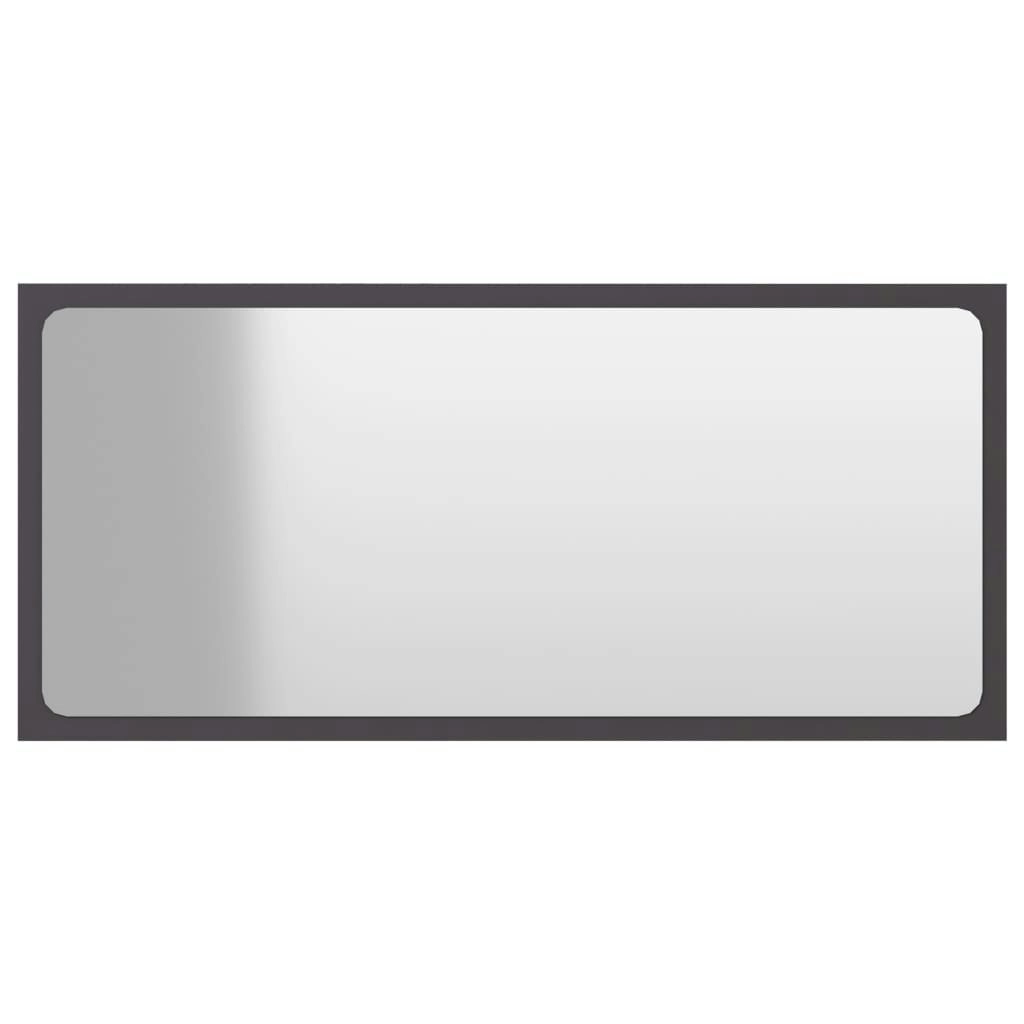 Bathroom Mirror Grey 80x1.5x37 cm Engineered Wood 804616