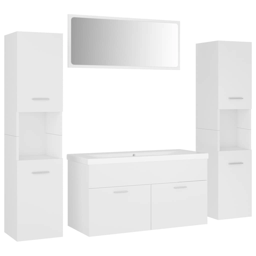 Bathroom Furniture Set White Engineered Wood 3071243