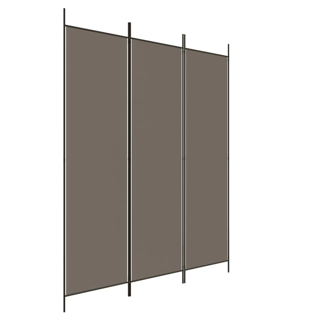 3-Panel Room Divider Anthracite 150x220 cm Fabric 350196