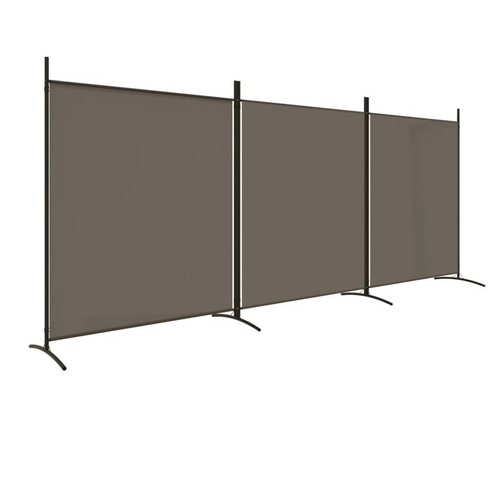 3-Panel Room Divider Anthracite 525x180 cm Fabric 350280