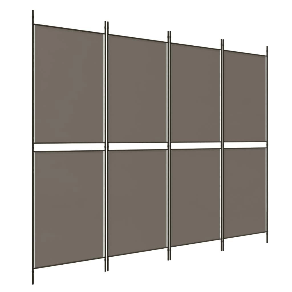 4-Panel Room Divider Anthracite 200x220 cm Fabric 350248