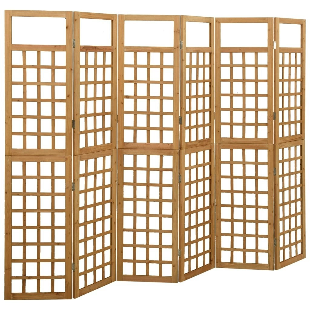 6-Panel Room Divider/Trellis Solid Fir Wood 242.5x180 cm 316481