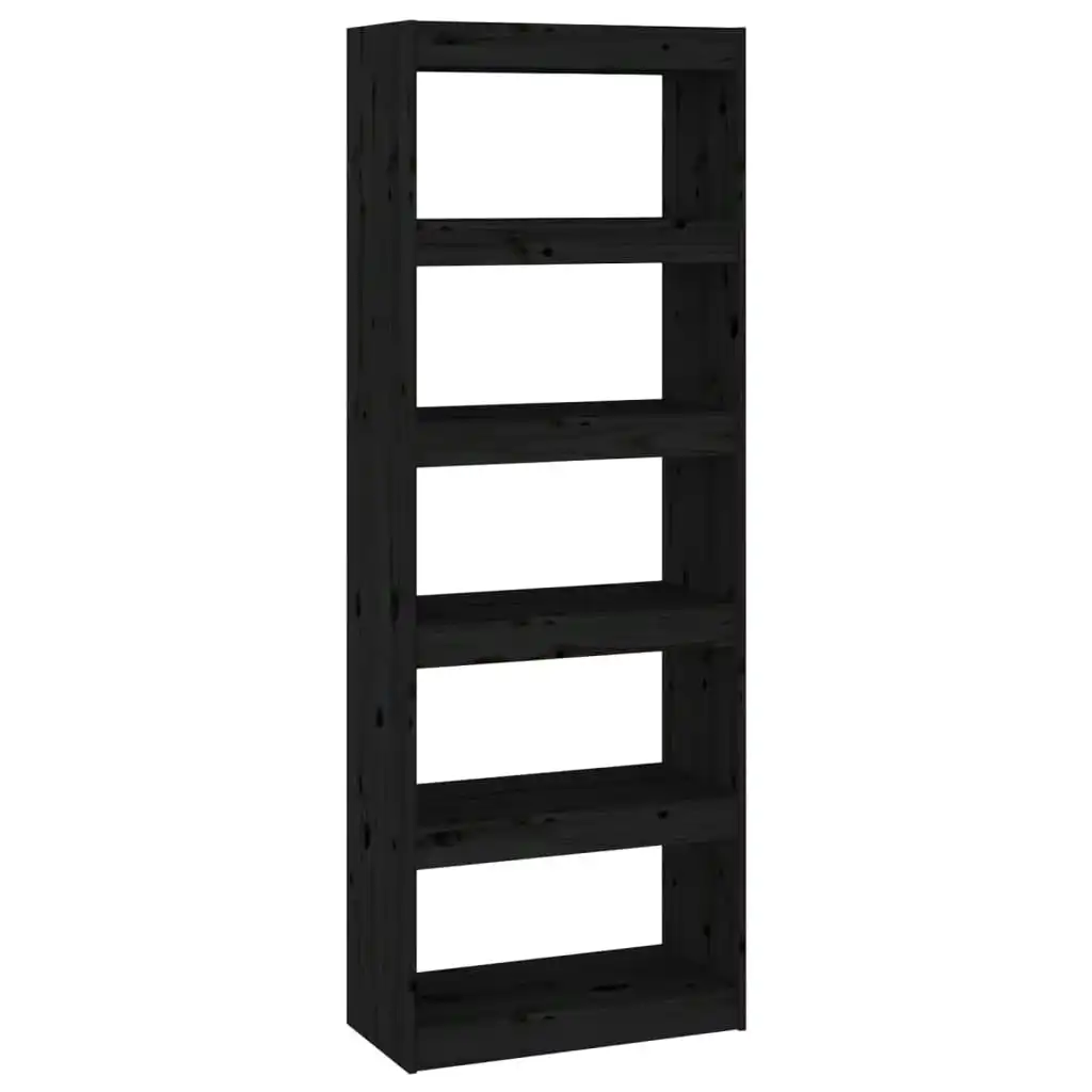 Book Cabinet/Room Divider Black 60x30x167.5 cm Solid Wood Pine 808177