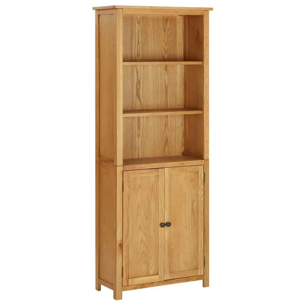 Bookcase with 2 Doors 70x30x180 cm Solid Oak Wood 289179