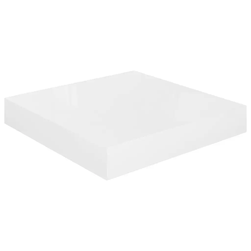 Floating Wall Shelf High Gloss White 23x23.5x3.8 cm MDF 323739