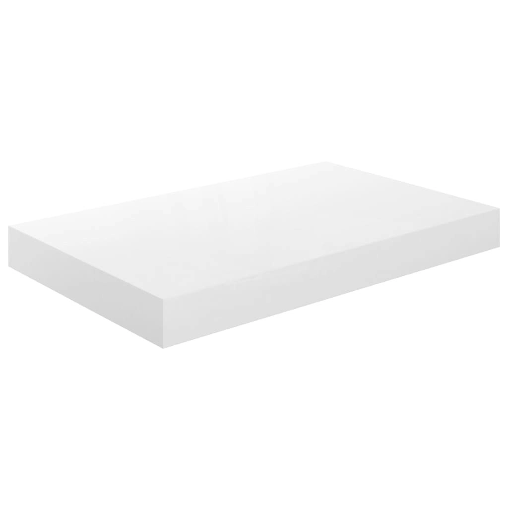 Floating Wall Shelf High Gloss White 40x23x3.8 cm MDF 323742