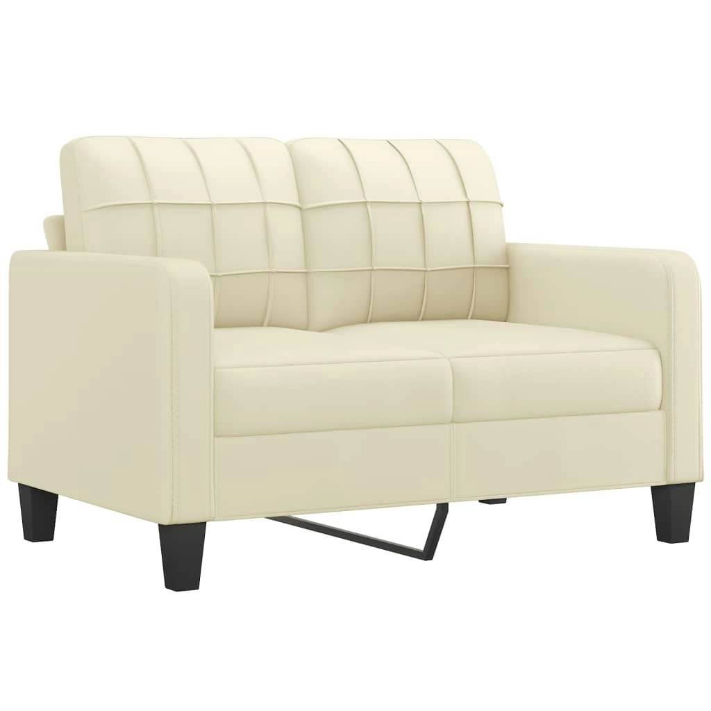 2-Seater Sofa Cream 120 cm Faux Leather 359113