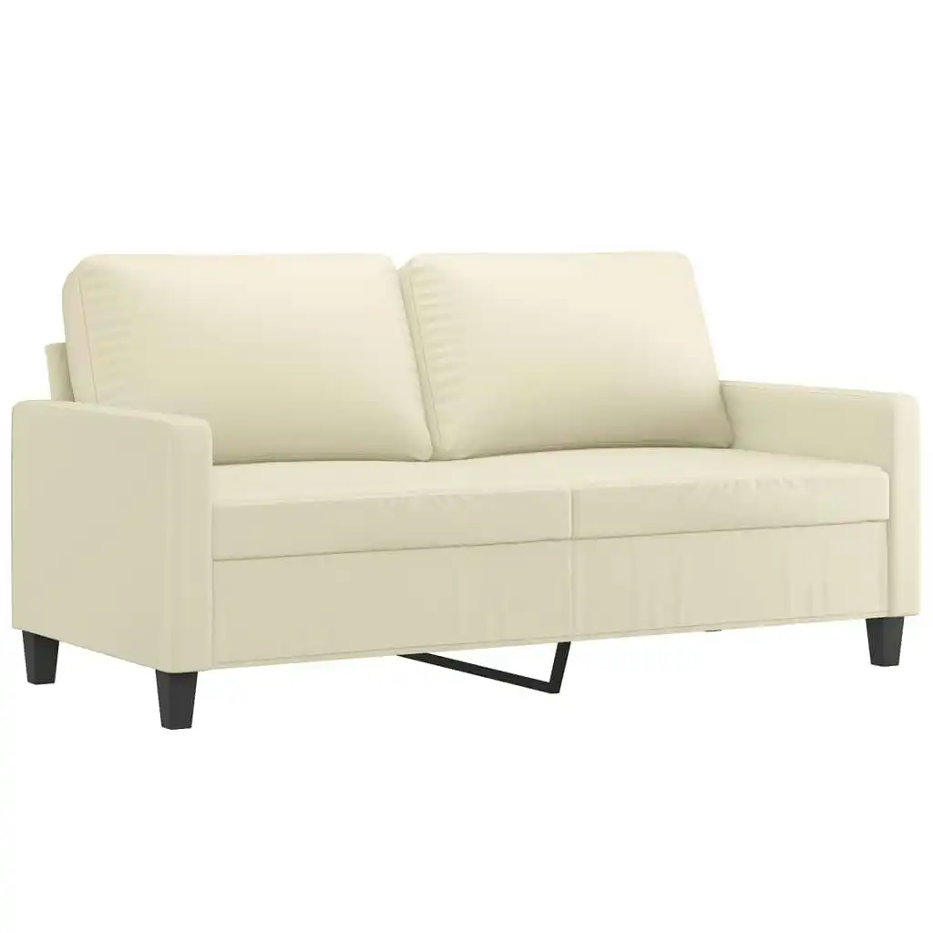 2-Seater Sofa Cream 140 cm Faux Leather 359138