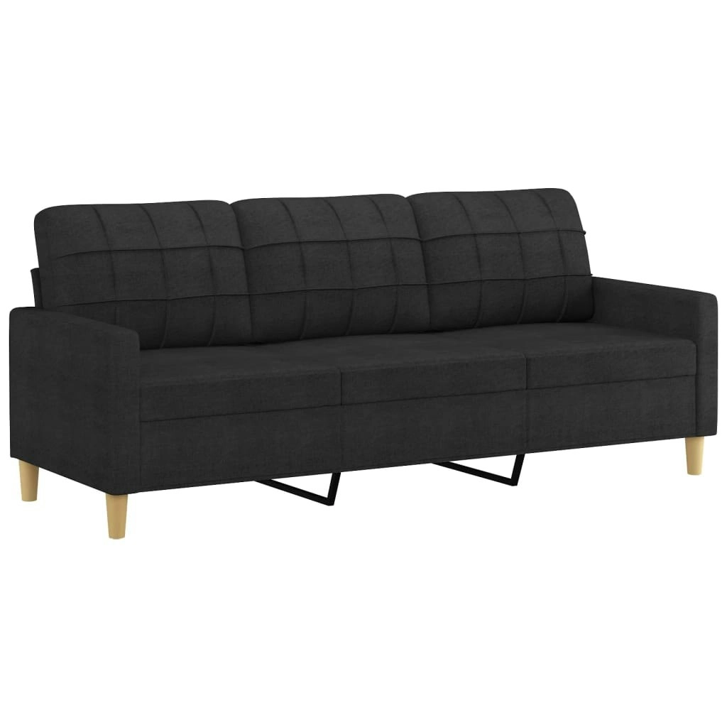 3-Seater Sofa Black 180 cm Fabric 359103