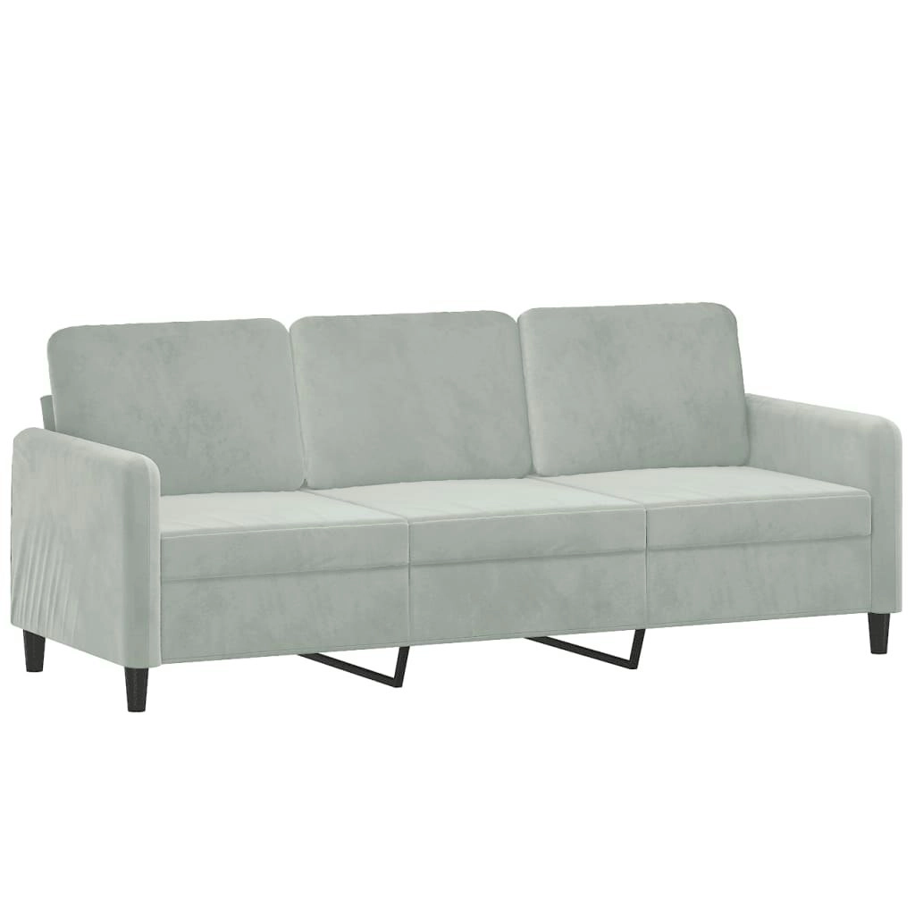 3-Seater Sofa Light Grey 180 cm Velvet 359452