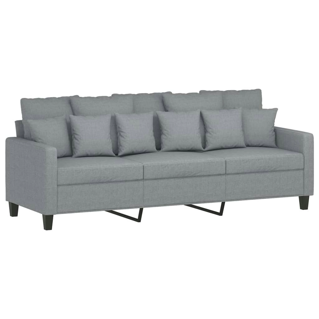 3-Seater Sofa Light Grey 180 cm Fabric 359275