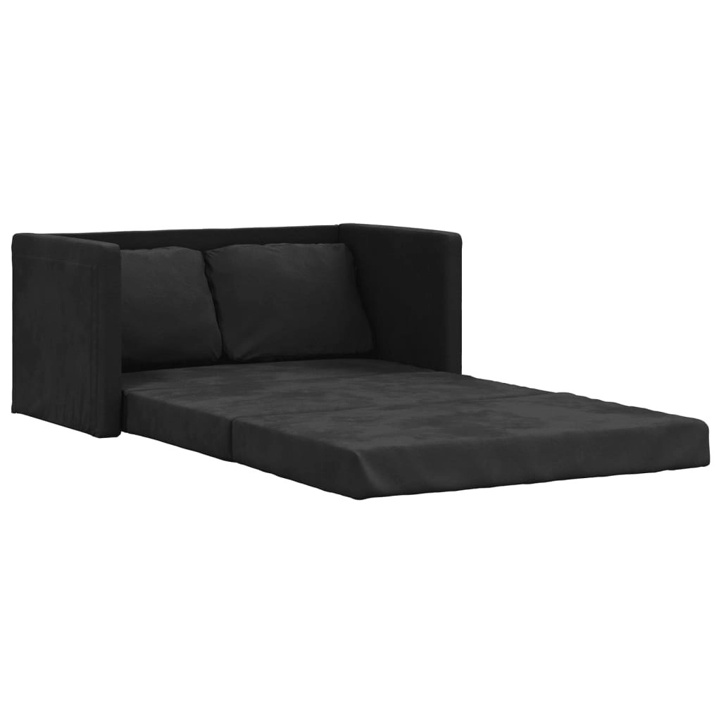 Floor Sofa Bed 2-in-1 Black 122x204x55 cm Velvet 353959