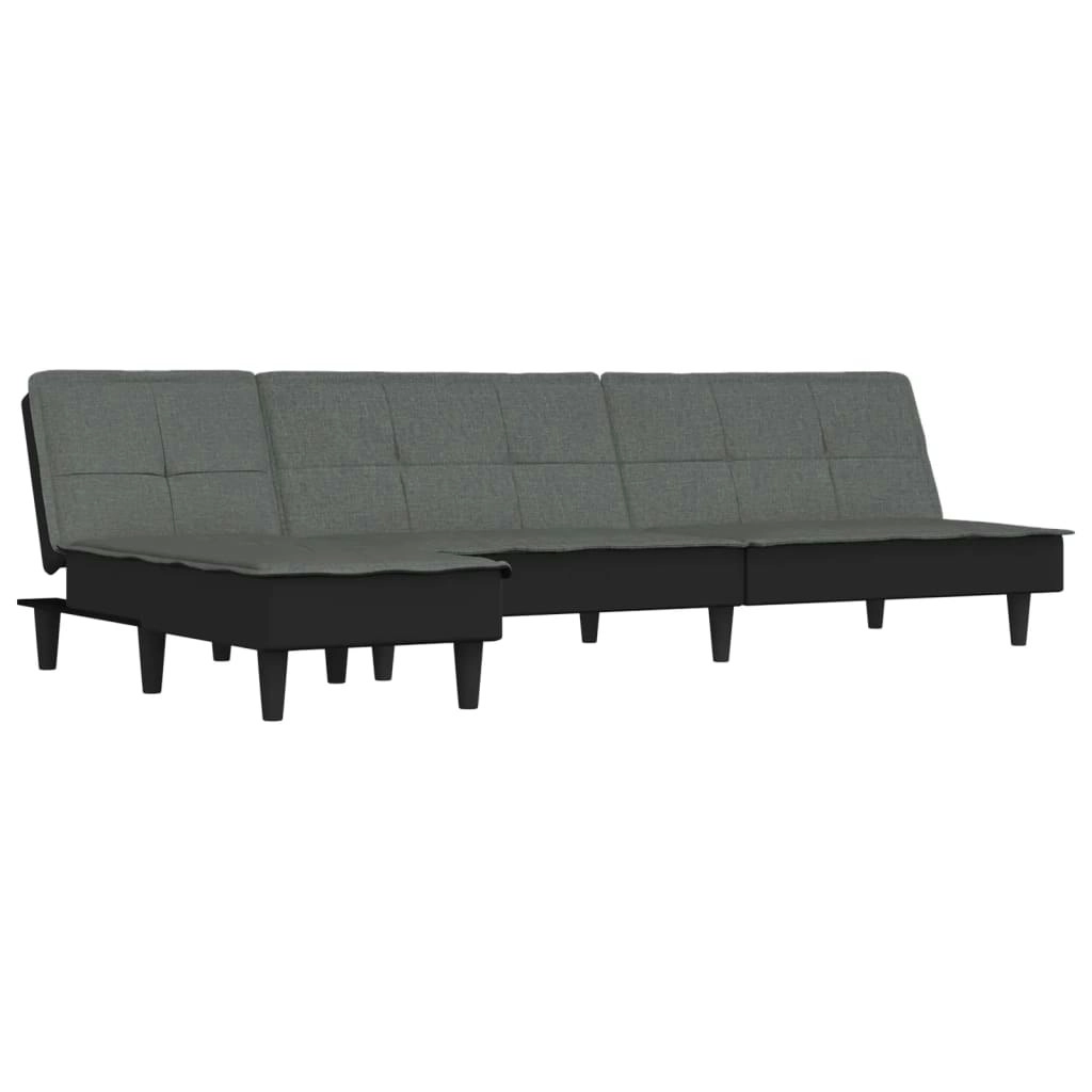 L-shaped Sofa Bed Dark Grey 255x140x70 cm Fabric 3157257