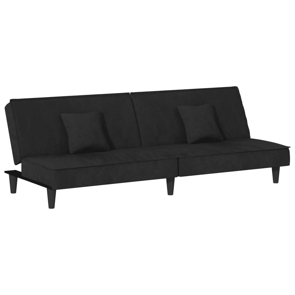 Sofa Bed Black Velvet 351911