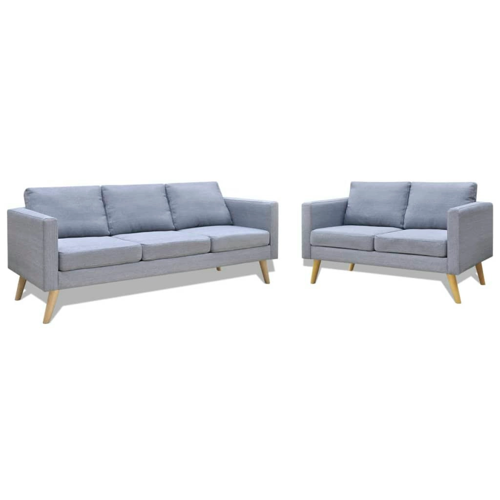 Sofa Set 2-Seater and 3-Seater Fabric Light Grey 272193