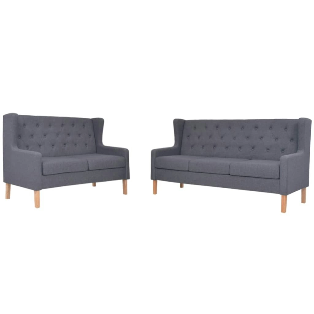 Sofa Set 2 Pieces Fabric Grey 274934