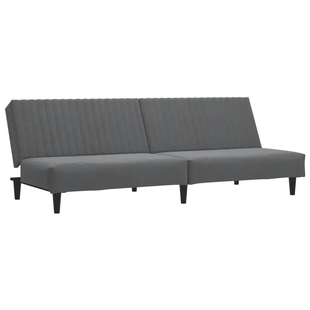 2-Seater Sofa Bed Dark Grey Velvet 337640