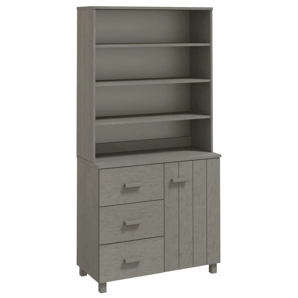 Highboard "HAMAR" Solid Wood Pine Light Grey 3100925