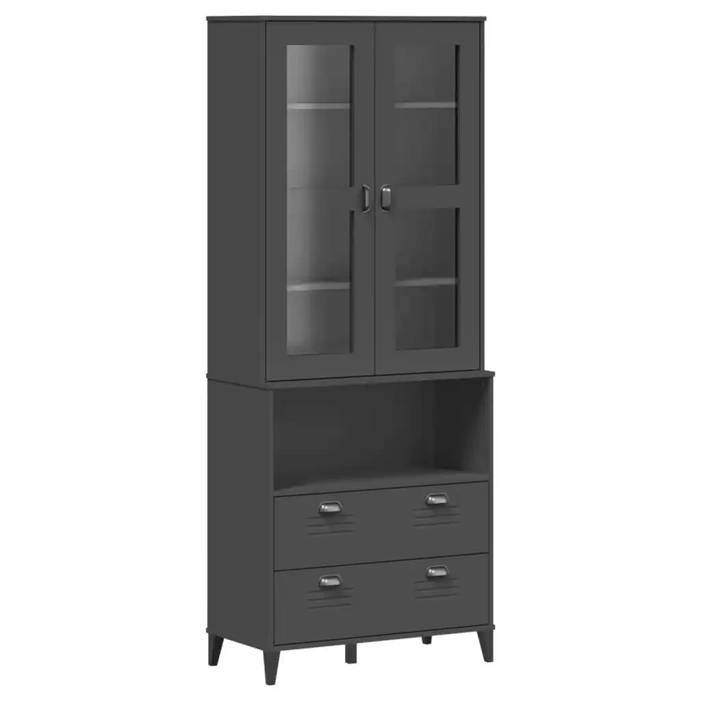 Highboard VIKEN Anthracite Grey 80x40x200 cm Solid Wood Pine 3207143