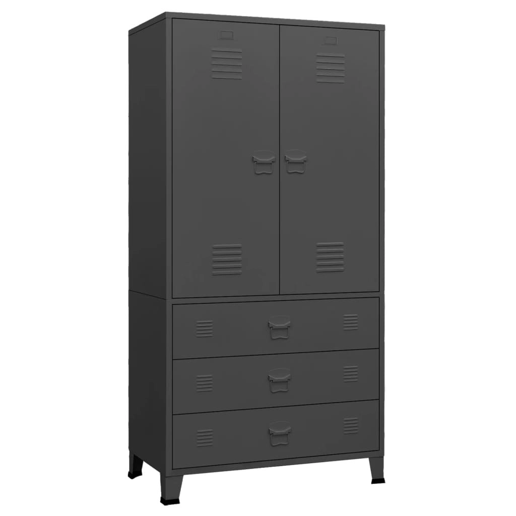 Industrial Wardrobe Anthracite 90x50x180 cm Metal 339615