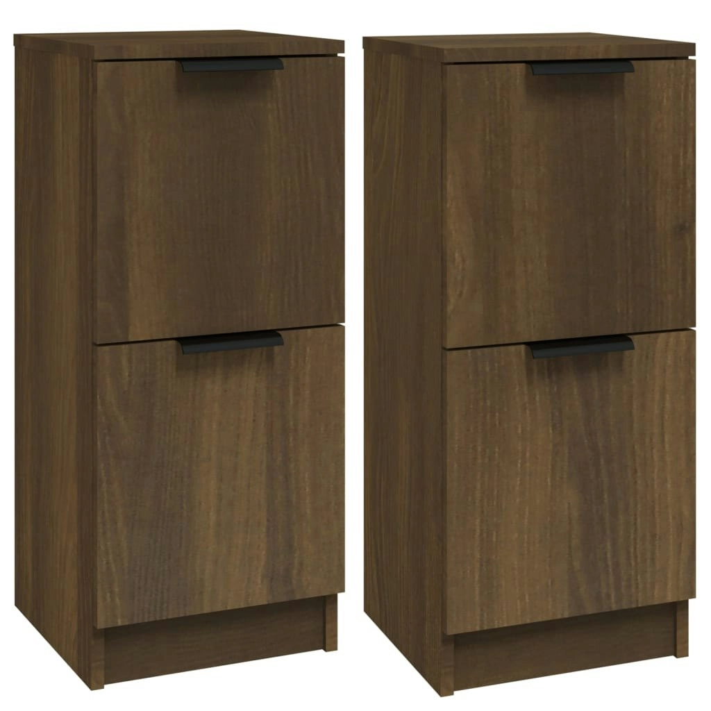 Sideboards 2 pcs Brown Oak 30x30x70 cm Engineered Wood 817023