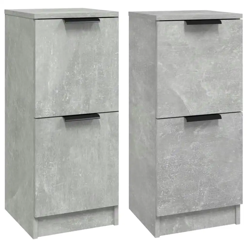 Sideboards 2 pcs Concrete Grey 30x30x70 cm Engineered Wood 811178