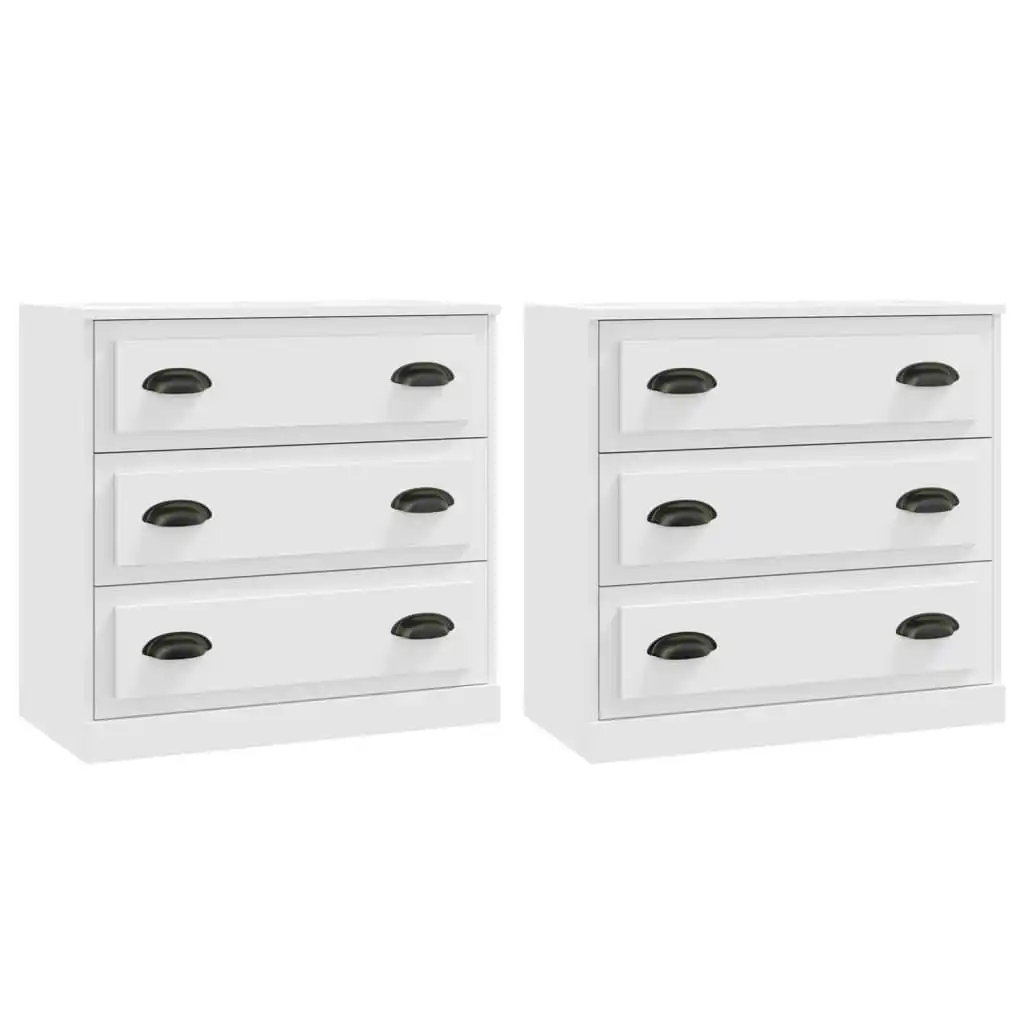 Sideboards 2 pcs White Engineered Wood 3185239