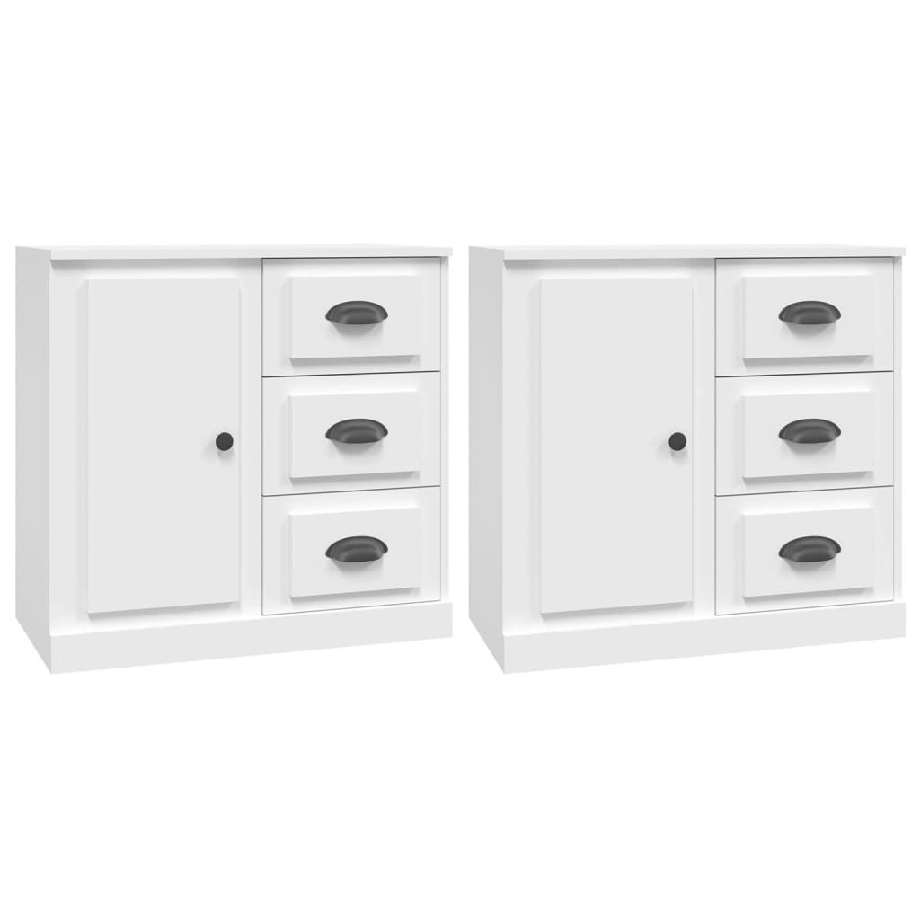 Sideboards 2 pcs White Engineered Wood 3185223