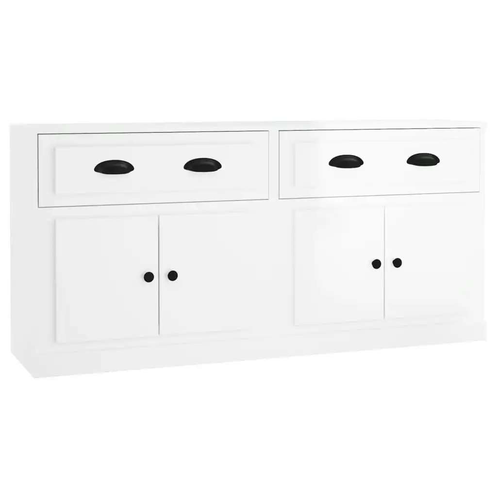 Sideboards 2 pcs High Gloss White Engineered Wood 3185265