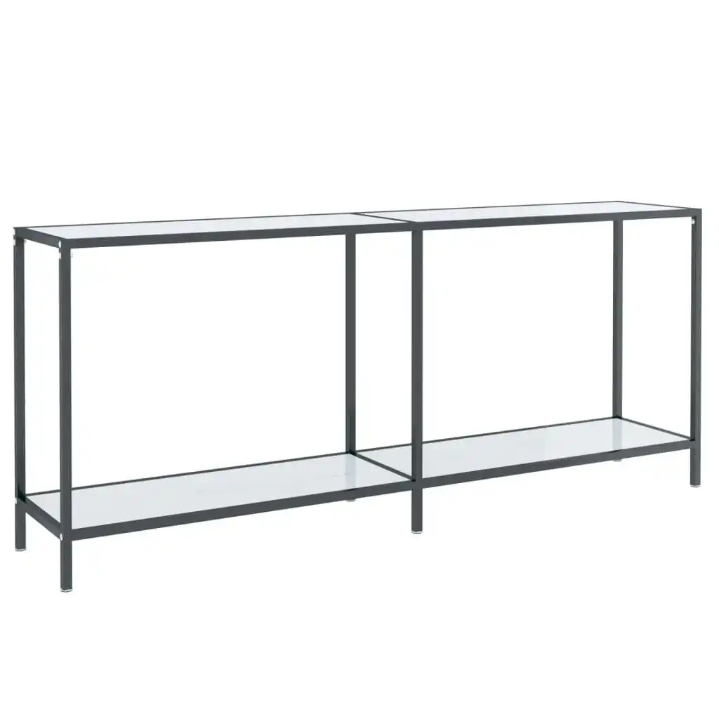 Console Table White 180x35x75.5 cm Tempered Glass 331704