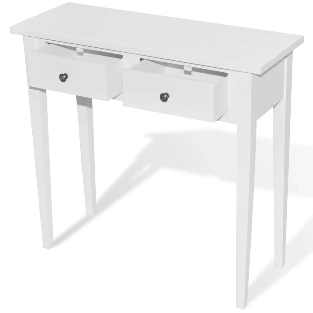 Dressing Console Table with Two Drawers White 241145