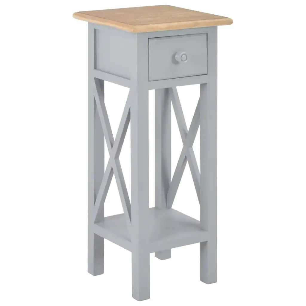 Side Table Grey 27x27x65.5 cm Wood 280058