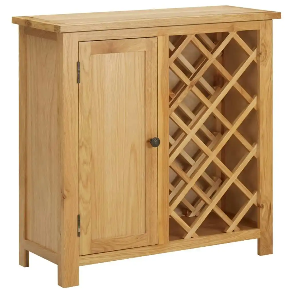 Wine Cabinet for 11 Bottles 80x32x80 cm Solid Oak Wood 289200