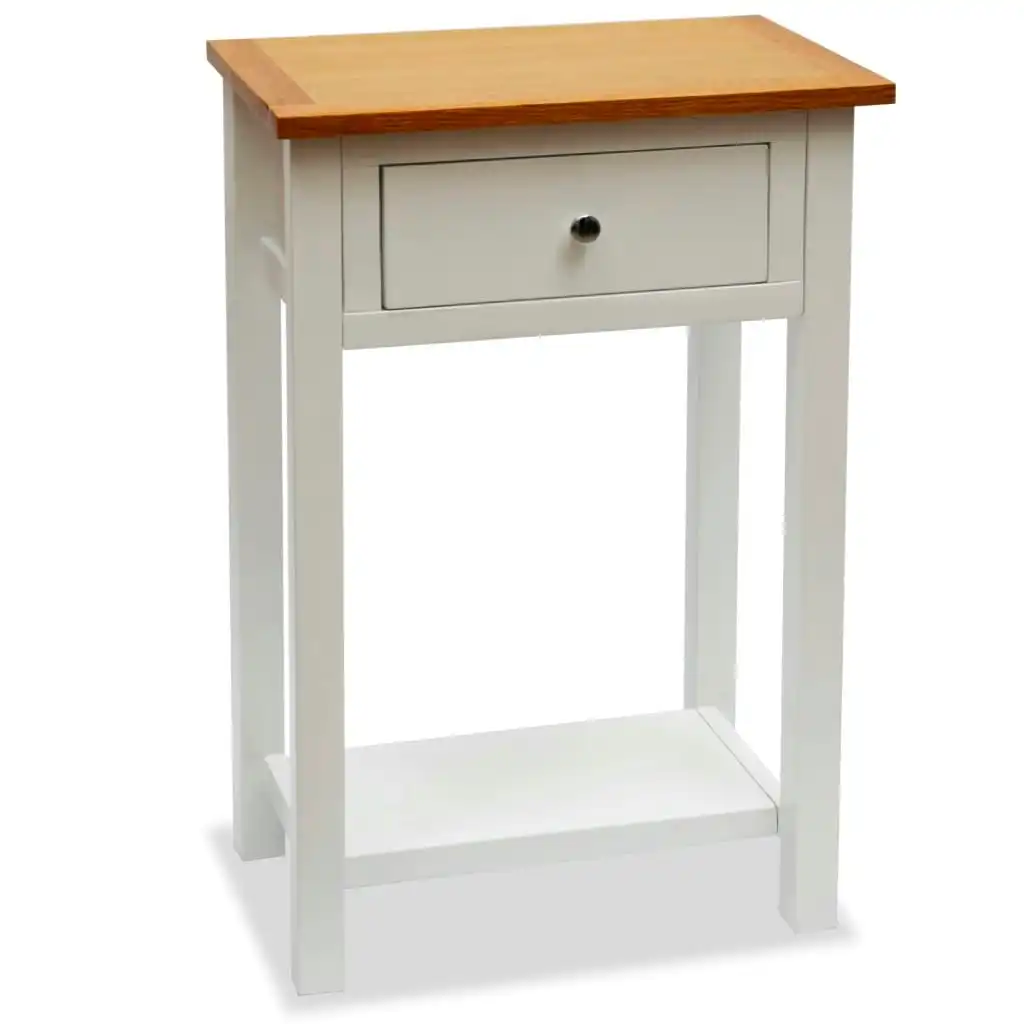 End Table 50x32x75 cm Solid Oak Wood 247048