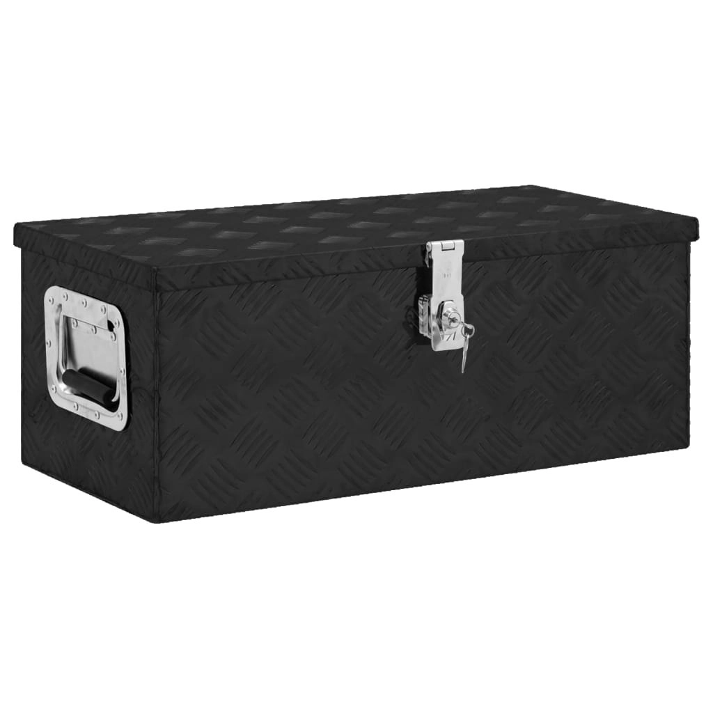 Storage Box Black 70x31x27 cm Aluminium 152251