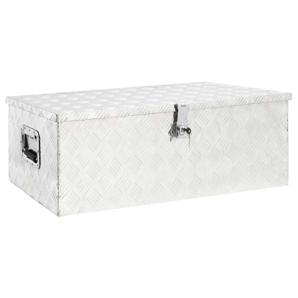 Storage Box Silver 90x47x33.5 cm Aluminium 152254