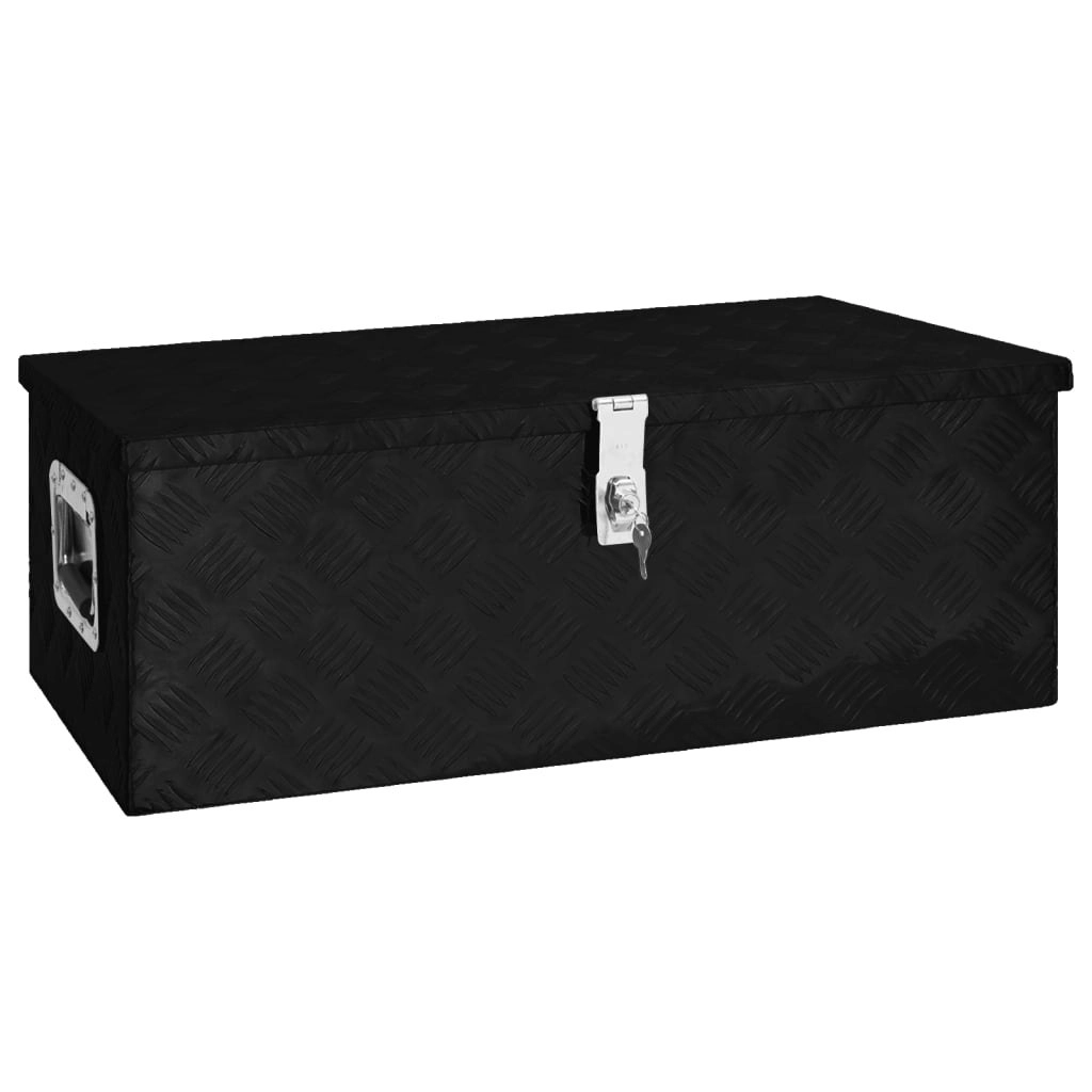 Storage Box Black 80x39x30 cm Aluminium 152253