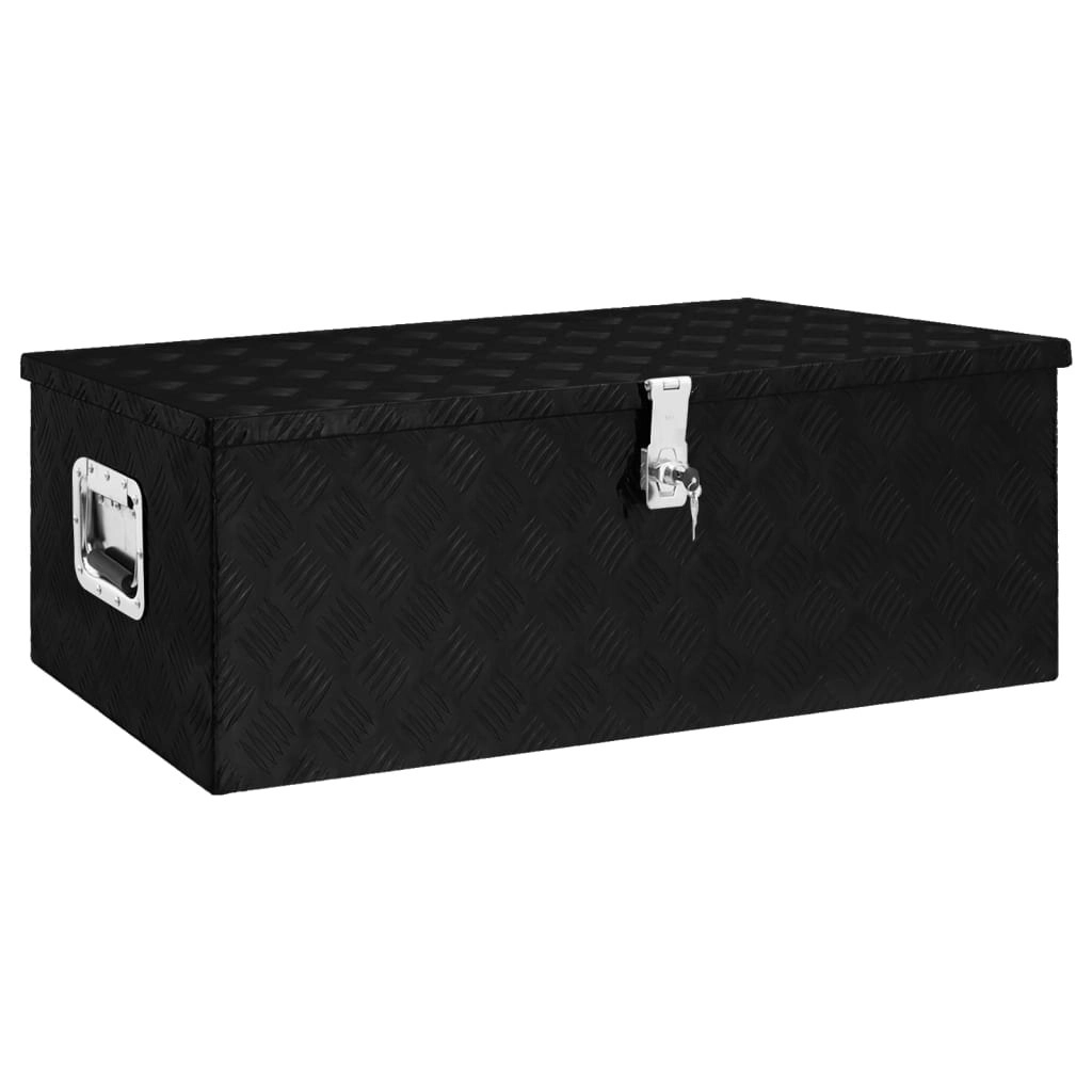 Storage Box Black 90x47x33.5 cm Aluminium 152255