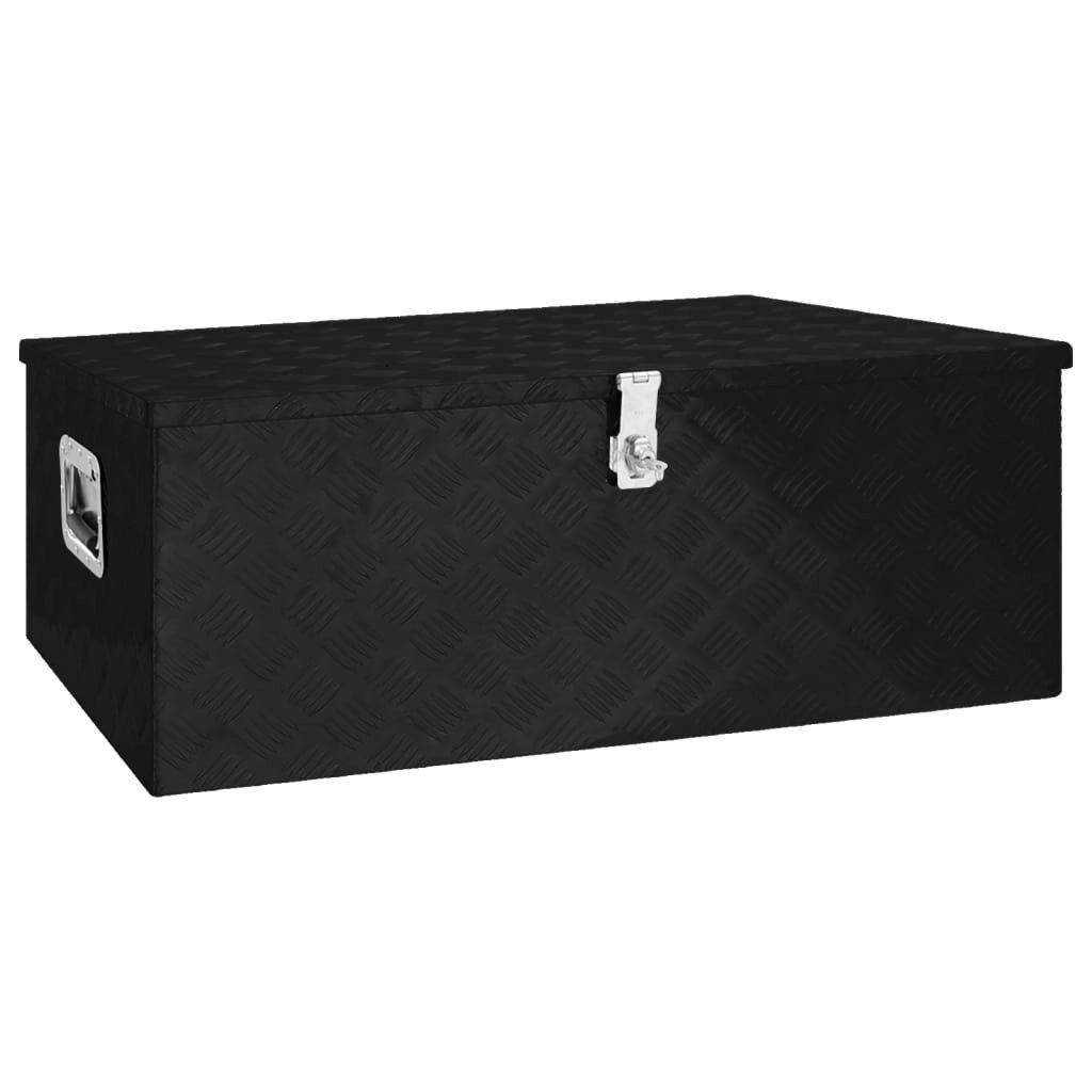 Storage Box Black 100x55x37 cm Aluminium 152257